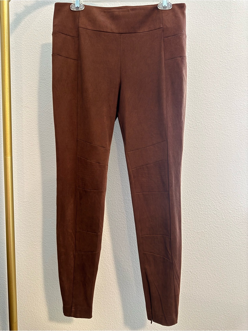 Sundance Luxe Dreams Faux Suede Moto Leggings 10